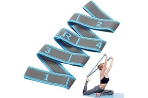 Arvoni Sangle de Yoga, Band D'étirement de Yoga avec 9 Boucles, Sangle Elastique Sport, Stretch Bandes Ceinture Elastique pour Fitness, Pilates