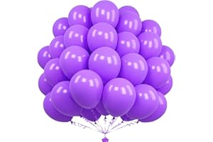 Unisun Globos Morados, 50 Piezas 12 Pulgadas Globos Morados Mette, Globos Látex Morado Oscuro Para Hombres Niños Fiesta Cumpleaños Novia Baby Shower Boda Graduación Aniversario Festivales Decoraciones