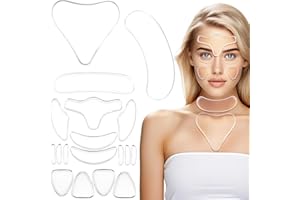 Hpmjz 18 Stück Gesichtsfalten Entferner Streifen Faltenpflaster Anti-Falten Silikon Stirnfalten Maske Wiederverwendbare Facial Patches Gesichtsfalten Pflaster Stirn Falten Pads für Augen Mund