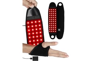 supersred Red Light Therapy Near Infrared Light Therapy Wrap Belt for Body, Wearable Wrap with 48 Leds for Neck Chin Knee Ankle Pain Relief Foot Joint Muscle Stiffness