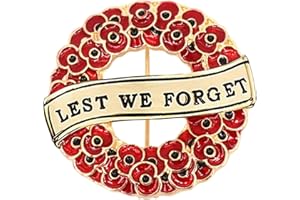AXBEEAX Remembrance Pin Badges 2024, Red Poppy Pin Badge, Royal British Legion Poppy Shop, Lest We Forget Poppy Pin Badge Brooch