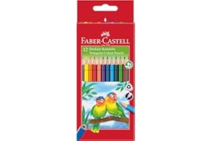 Faber-Castell 120523 - Set di matite colorate per bambini, 12 matite triangolari, incl. temperino