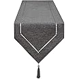 SANLEHAUSE Linen Gray Table Runner, 32 x 275 cm, Modern, Easy-care for Dining & Coffee Table, Restaurant Decoration