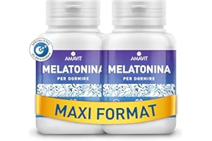 AMAVIT Melatonine Pure Naturelle 1mg [Facile à Avaler] Mélatonine Hautement Biodisponible pour Sommeil Adulte avec Adénosine Glycine - Cachet pour Dormir - Melatonin 180 Comprimés sans Gluten/Lactose