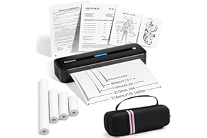 Phomemo M832 Stampante Portatile Termica A4, 300 DPI, 4 Rotoli Carta Termica, Senza Inchiostro, Compatibile con Smartphone Android & iOS