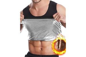 Beotyshow Herren Abnehmen Weste Schweiß Sauna Shirt Männer Body Shaper Sauna Weste Sport Gym Tank Top Trägershirt Kompressionsshirt Ärmellos T-Shirts