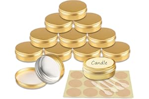 YANCAER 10 pezzi Barattoli di alluminio 100ml Oro - D83mm x H24mm Scatola Rotonda in Alluminio con Tappo a Vite Contenitori in Metallo per Lozione Crema Maschera Mini Candela