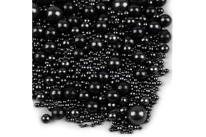 SUJOYGAR Perles comestibles en sucre Noir 130g - Décoration pour gâteaux, cupcakes, biscuits, desserts - Décors Sucre perlé Noir pour fêtes et célébrations