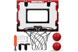 ‎YIMORE Basketballkorb Indoor Kinder, Geschenk für Jungen 6 8 10, Mini Basketballkorb Zimmer mit 2 Basketball, Sport Spielzeug Basketball Korb Set Outdoor Indoor