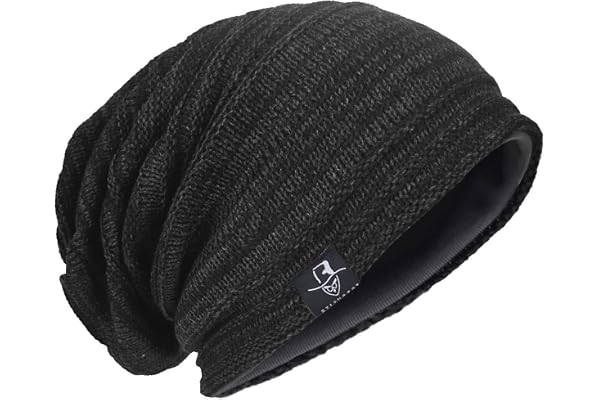 HISSHE Bonnet Homme Bonnet de Ski Homme Tricoter Slouch Calotte Ancien Hip-hop Hiver Chapeau B5001/B011s