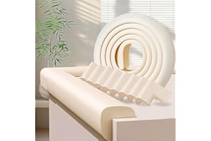 ZOMPAGO Baby Ecken-Kantenschutz Schaumstoff Selbstklebend, 1 Rolle L‑förmiger kantenschutz(2 m) + 8 Eckenschutz, stoßdämpfend,Weiß – Baby‑/Kindersicherung für Tisch, Kamin, Wand, Küche