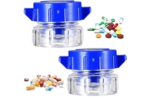 VOOVEN 2Pcs Pill Crusher for Tablets, Mini Tablet Crusher, Portable Pill Grinder for Pills, Vitamins, Elderly, Children, and Pets, Built-in Storage Box
