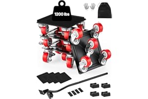 VEVOR Furniture Dolly, Maximum Load 1200 lbs, Heavy Duty Furniture Movers with 5 360° Rotation Wheels, Carbon Steel Panel, Furniture Lift Slider Tool Set for Appliances, Sofa, Fridge, Washing Machine