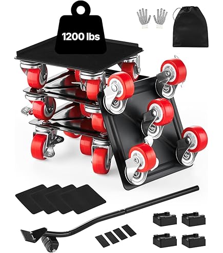 HEIMFELD® Meubelkrik set - Innovatieve transporthulp incl. 4x meubelroller, 1x lastheffer & hoogteregelaar - Hoogwaardige transportroller met 360 graden wielen & 400 kg draagvermogen - optimale verhuishulp