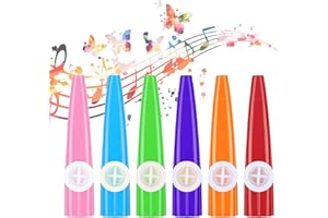 BNOYONERAS Kazoo, Kunststoff Kazoo, Kazoo Set, Kazoo Instrument, Kinder Kazoo, Kazoo Musikinstrument, Kazoo Flöte, Kazoo Musik Instrument für Ukulele-Begleitung, Gitarre, Violine, Klaviertastatur, 6 Stück