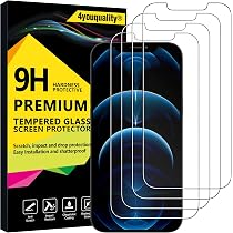 4youquality Pellicola protettiva per iPhone 12 Pro Max (6,7 pollici), pellicola in vetro temperato, confezione da 2, [LifetimeSupport] [Resistente agli urti] [Anti-Shatter] [Anti-graffio