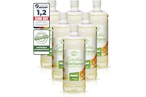 ‎KIESELGREEN KieselGreen Bioethanol 6 x 1 Liter mit Duft für Ethanol-Kamin, viele Sorten - Bio Ethanol als Raumduft in vielen Duftnoten - Parfüm für Bio Ethanol Kamin Indoor oder Bioethanol Tischfeuer (Geruchslos)