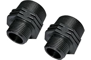 Aerzetix - C51979 - Set di 2 riduzioni per avvitare Maschio/Maschio - Filettatura 1" x1 1/2'' - in plastica - nippli ridotti con Raccordo filettato - PN 6 Bar