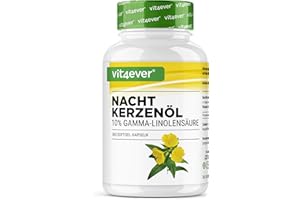 VIT4EVER Huile d'onagre - 365 capsules - Fortement dosée avec 2000 mg par dose journalière - Premium : 10% d'acide gamma-linolénique GLA, avec vitamine E naturelle & pressée à froid