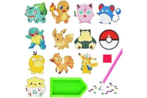 XLZJYIJ Diamond Painting Kinder, DIY Diamant Aufkleber Kit, 12 Stück Cartoon Diamantmalerei für Kinder, DIY Diamant Painting Kit für Kinder und Erwachsene Anfänger, Geburtstags Geschenk für Jungen Mädchen