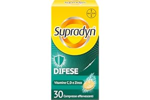 Supradyn Difese Integratore Multivitaminico con Vitamina D3, C, Zinco, Integratore Difese Immunitarie Adulti, Multivitamine per Sistema Immunitario - 30 Compresse Effervescenti Gusto Arancia