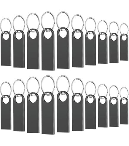 ABLAZE 16 GB USB-stick, 20 stuks, metalen geheugenstick, 16 GB, snelle USB 2.0-flashdrive, waterdichte pendrive met sleutelhangers voor pc, auto, tv, laptop (goud