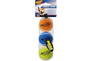 Nerf Dog Mega Strength Tennis Balls Toy, Small, Pack of 3