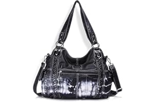 Angel Barcelo Roomy Fashion Hobo Womens Handbags Ladies Purse Satchel Shoulder Bags Tote Washed Leather Bag