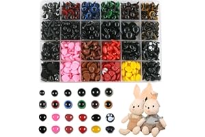 YMYGCC Safety Eyes For Crochet Toys,1040 Pcs Colourful Craft Doll Eyes,Plush Crochet Animal Eyes and Noses,Safety Eyes with Washer,safety eyes for amigurumi,Assorted Size for DIY Craft Dolls.
