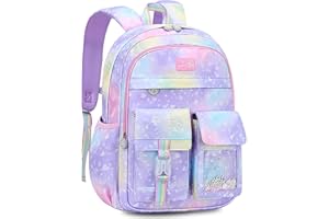 AOOABO TECH 180 Degree Open Casual Daypack for Girls Teens Elementary School Backpack Cute Primary Book Bags