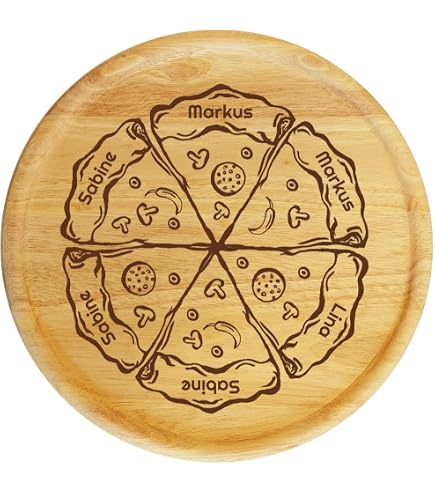 Produktbild von Pizzateller Mit Gravur (Name) Personalisiertes Holz Pizzabr, 34,95