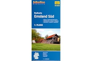 Radkarte Emsland Süd (RK-NDS10): Berge – Bippen – Ibbenbüren – Lingen – Meppen – Nordhorn – Rheine – Grafschaft – Bentheim, 1:75.000, wetterfest/reißfest, GPS-tauglich mit UTM-Netz (Bikeline Radkarte)