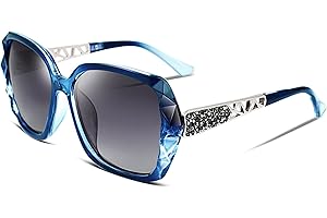 FEISEDY Oversized Polarised Sunglasses Womens, UV400 Protection Trendy Large Sunglasses Vintage Ladies Sun Glasses