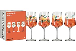 RITZENHOFF 6051005 Aperizzo Lot de 4 verres à apéritif 500 ml Série Sommerrausch Motif orange Fabriqué en Allemagne