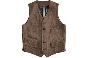 Solovedress Gilet de costume en laine - Coupe droite - Gilet de costume pour mariage