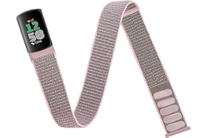 Chinber Nylon Sport Ankle/Arm Band Compatible with Fitbit Charge 6/5 Bands,Elastic Nylon Braided Arm Strap for Women Men