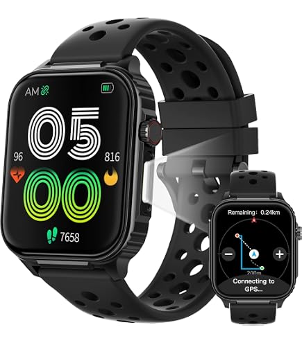 Montre Connectée 1.39" Appels Bluetooth - 112+ Sports, Cardio, SpO2, Notifications - Smartwatch Homme/Femme Android IOS Noir