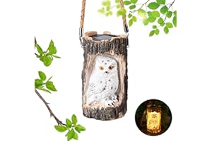 Herefun Décoration de Jardin en Forme de Chouette, Lampes Solaires de Jardin à Suspendre pour Extérieur, Jardin Lawn Cadeaux Jardinage, Lampe Solaire Etanche à LED pour Pelouse, Terrasse (Hibou)