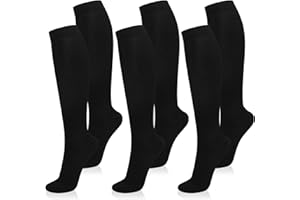 Mugust 3 pary pończoch uciskowych dla kobiet i mężczyzn, kolorowe skarpety uciskowe, skarpety uciskowe, skarpety podróżne, do uprawiania sportu, biegania, jazdy na rowerze