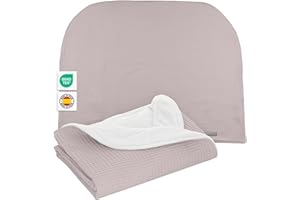 MIMUSELINA Copertina Neonato Invernale in Cotone | Coperta Invernale Neonato 70x90cm Calda e Morbida | Coperta Lettino e Culla Avvolgi Bambino | Ideale per Inverno e Mezze Stagioni | Waffle Taupe