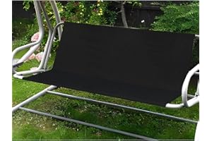 KRRRSJDJ Columpio Jardin Exterior Funda Asiento de Reemplazo,Funda de Repuesto para Asiento de Columpio de Jardín,Impermeable Tela Oxford 600D porch Swing de Asiento,Resistente (138*50*50cm,Negro)