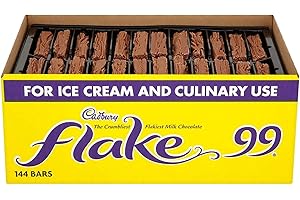 HICOLLECTIONS Cadbury Flake 99 Boîte de 144 barres de flocons pour crème glacée et usage culinaire