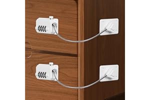 AYESY New Cerraduras de Ventana, 2Cerraduras Restrictoras de ventana Duraderas,Cerradura de Seguridad Digital con Contraseña para Niños, Cerradura de Seguridad Adecuada para Puerta de Congelador Cajón