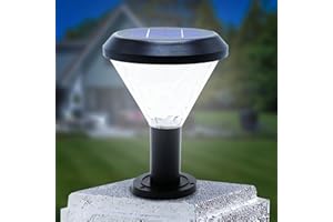 Vicyol S&D Farol de Poste Solar Exterior, Lámpara LED en Pedestal, Foco Impermeable con Mando a Distancia y Encendido Inteligente para iluminación de Jardín, Patio, Terraza.