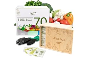Garden Pack Grow Your Own Seed Box - 70 Varieties of Flower, Herb, Vegetable Seeds - Gardening Gifts for Women and Men