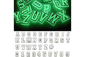 WUERKIYA Lettera + Numero Ciondoli per Scarpe in PVC 37 Pezzi, Ciondoli per Scarpe Glow in the Dark Decorazione per Scarpe in PVC per Scarpe, Decorazioni Braccialetti Feste per Bambini Abbellimenti Regalo
