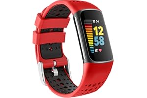 Baaletc Bransoletka kompatybilna z Fitbit Charge 5 / Fitbit Charge 6, podwójne kolory, pasek silikonowy do Fitbit Charge 5, oddychający pasek zamienny do Fitbit Charge 5