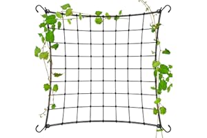 VIVOSUN Ranknetz für Kletterpflanzen 120x120 cm Elastisches Pflanzennetz, Scrog Netz mit 4 Haken, Grow Netz für Kletterpflanzen, Tomaten, Gurken, Gemüse und Blumen