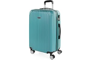 ITACA - Maleta Mediana con 4 Ruedas Giratorias para Viajes Largos Tipo Trolley Ideal como Maletas de Viaje Grandes 23 Kilos y Maleta Viaje Mediana Resistentes, Verde Menta