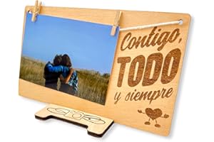 DIGIDU | Marco Fotos Personalizado, portafotos Amigas, Regalos Originales para Mujer cumpleaños, San Valentin Regalos Mujer, Detalles Madera cumpleaños Invitados
